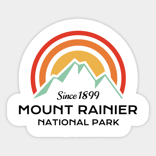 Mount Rainier National Park Retro Sticker Sticker by roamfree